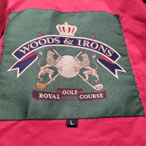 Woods & Irons Royal Golf Course Jacket Beige Mens Size L Rare Logo Button - Picture 15 of 15